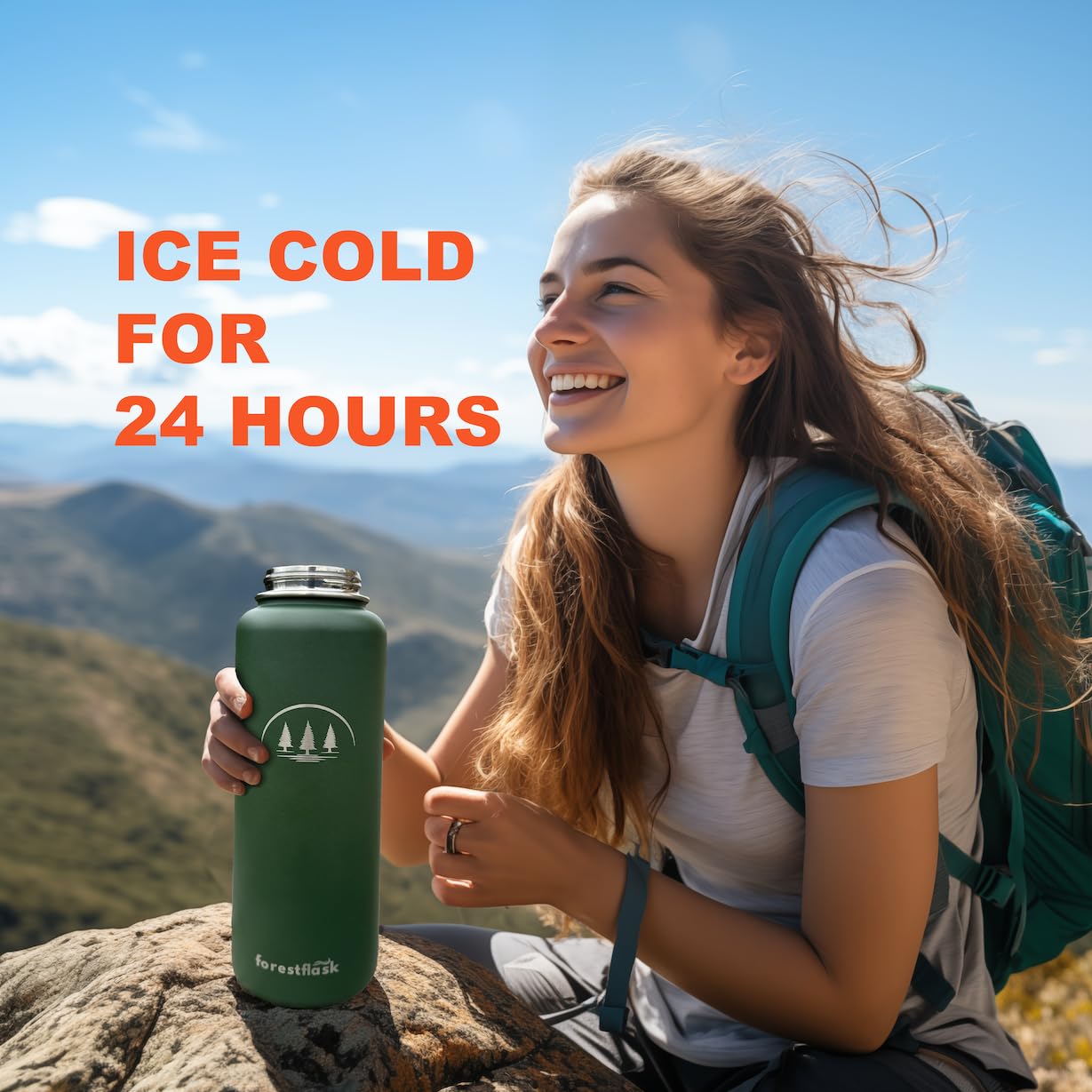 Zero Plastic Forestflask 1.18 Litre in Forest Green